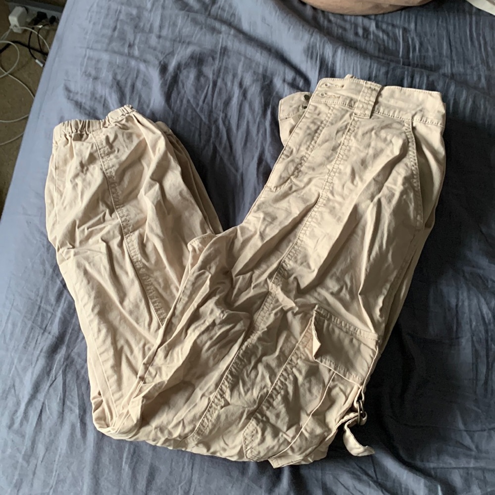 Beige garage cargo pants
